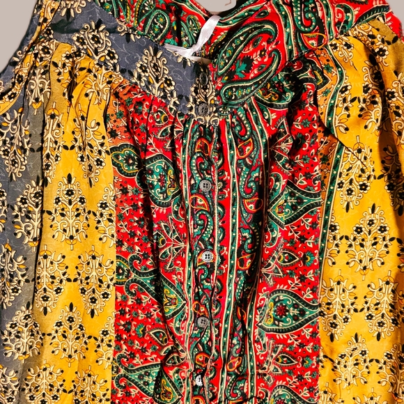 KARMA Hwy Silky Relaxed Palazzo Jumper Ombre Red/Grn NWT OS - Picture 3 of 9